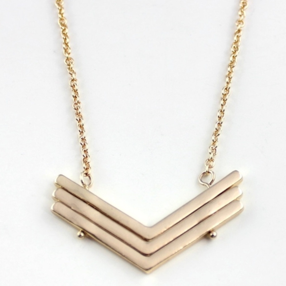 Gold Chevron Necklace NEW